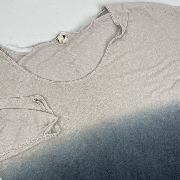 Free People Strawberry Top Women's Size XS Gray Blue Boat Neck Boho Hippie - Picture 1 of 8